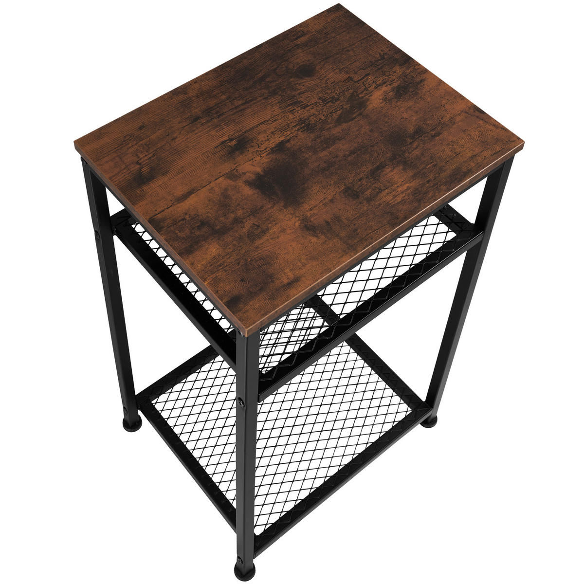 BEISTELLTISCH York,45,5 x 36 x 75,5 cm,Industrial Holz dunkel, rustikal - Rostfarben, Holz (36/45.5/75.5cm) - tectake