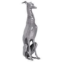 DEKOFIGUR Windhund Aluminium 18x70 cm handgefertigt - Silberfarben, Metall (18/70/25cm) - KADIMA DESIGN