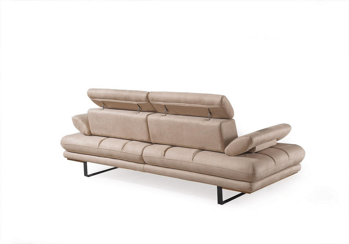 2 Sitzer SOFA Energy Nubuk Beige - Beige, Textil/Metall (200/80/100cm) - Villa Möbel