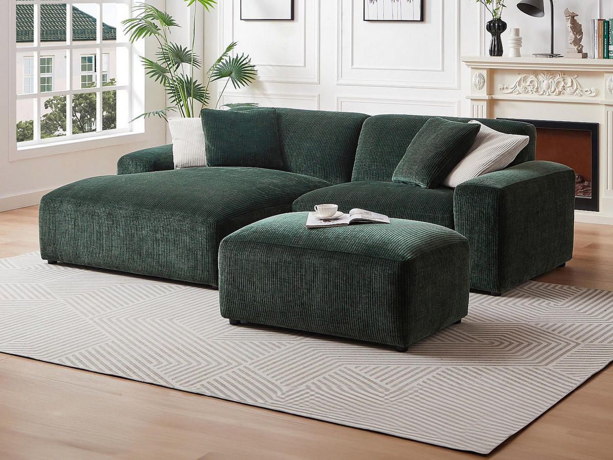 SOFA - 5 Personen - samt - tannengrün Tirono - Waldgrün, Kunststoff/Textil (99/80/66cm) - Vente-Unique
