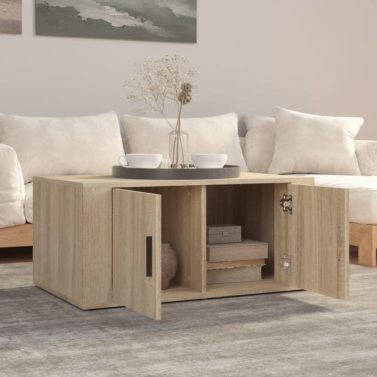 COUCHTISCH Sonoma-Eiche 80x50x36 cm Holzwerkstoff - Braun, Holzwerkstoff (80/50/36cm) - furnicato