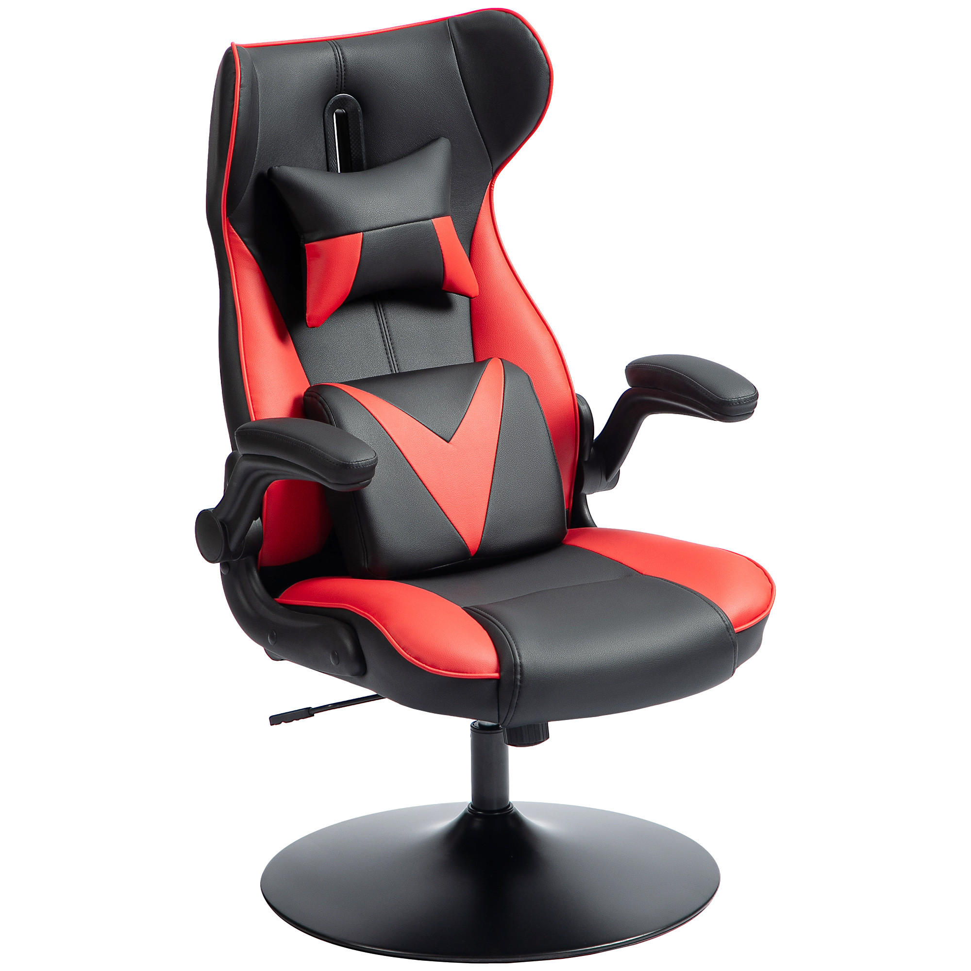 GAMING-STUHL mit Wippenfunktion, bis 120 kg belastbar, Schwarz+Rot - Rot, Kunststoff (67/112/71cm) - Vinsetto