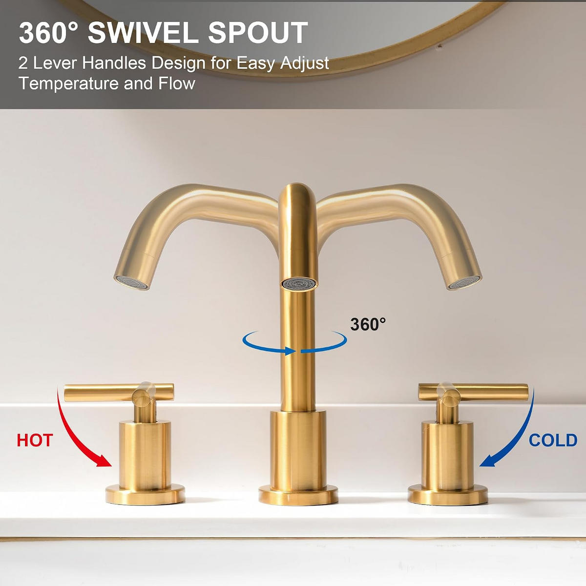 ARMATUR für Warm- und Kaltwasser – Gold – G1/2 - Platinfarben, Metall (35/8.5/28cm)