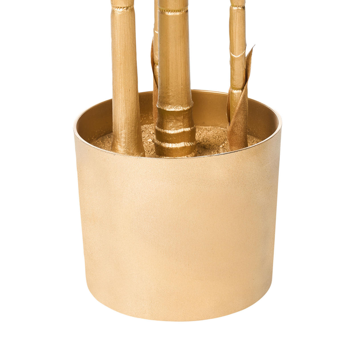 KUNSTPFLANZE im Blumentopf 160 cm Gold Areca Palm - Goldfarben, Kunststoff (160cm) - Beliani