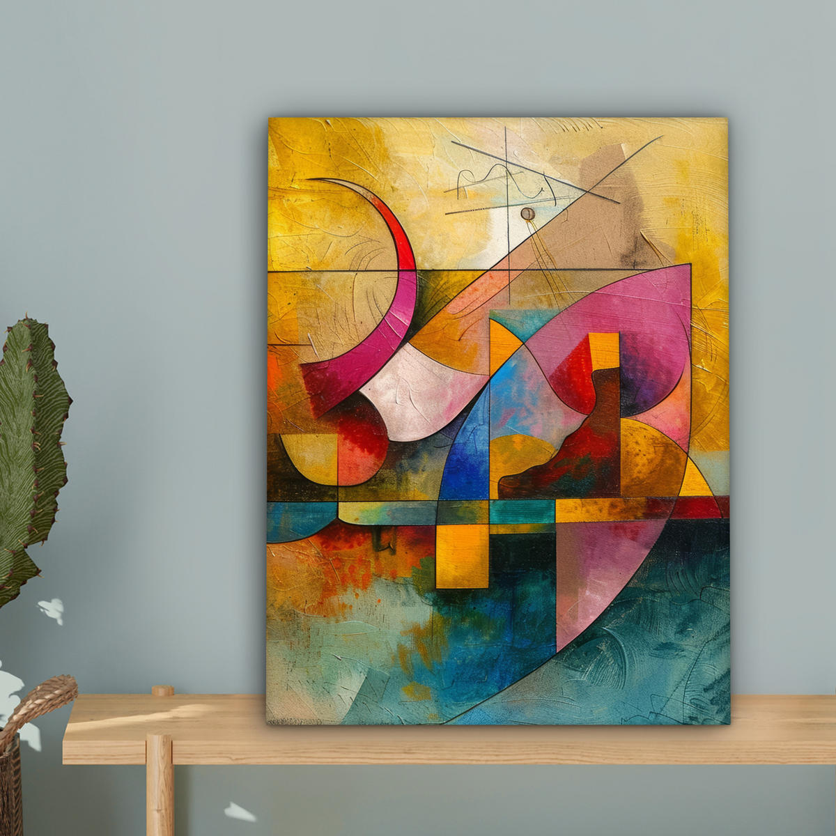 LEINWANDBILD Kunst - Abstrakt - Modern Room Decor 30x40 cm - Gelb, Textil (30/40cm) - MuchoWow