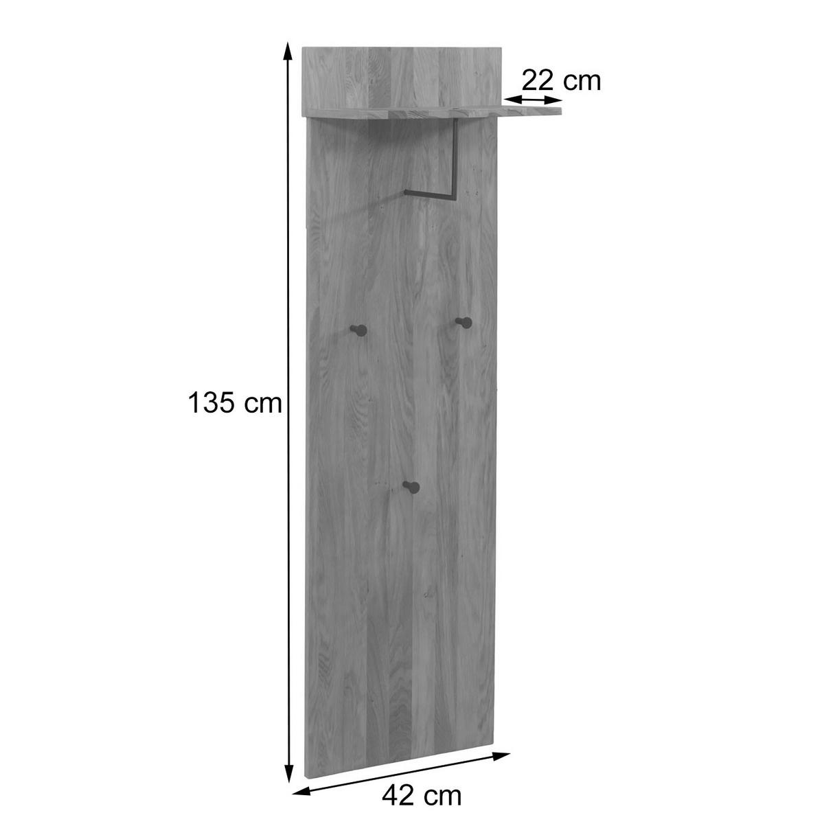 GARDEROBENPANEEL Eiche Dekor - Eichefarben, Holz (42/135/22cm) - Jamb