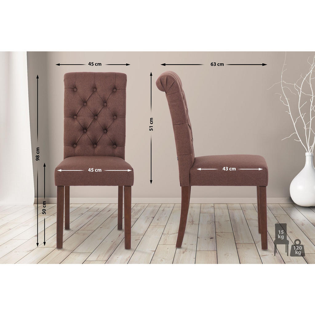 Thumbnail - CLP Stuhl, Braun, Textil, 45x98x63 cm, Esszimmer, Stühle, Esszimmerstühle