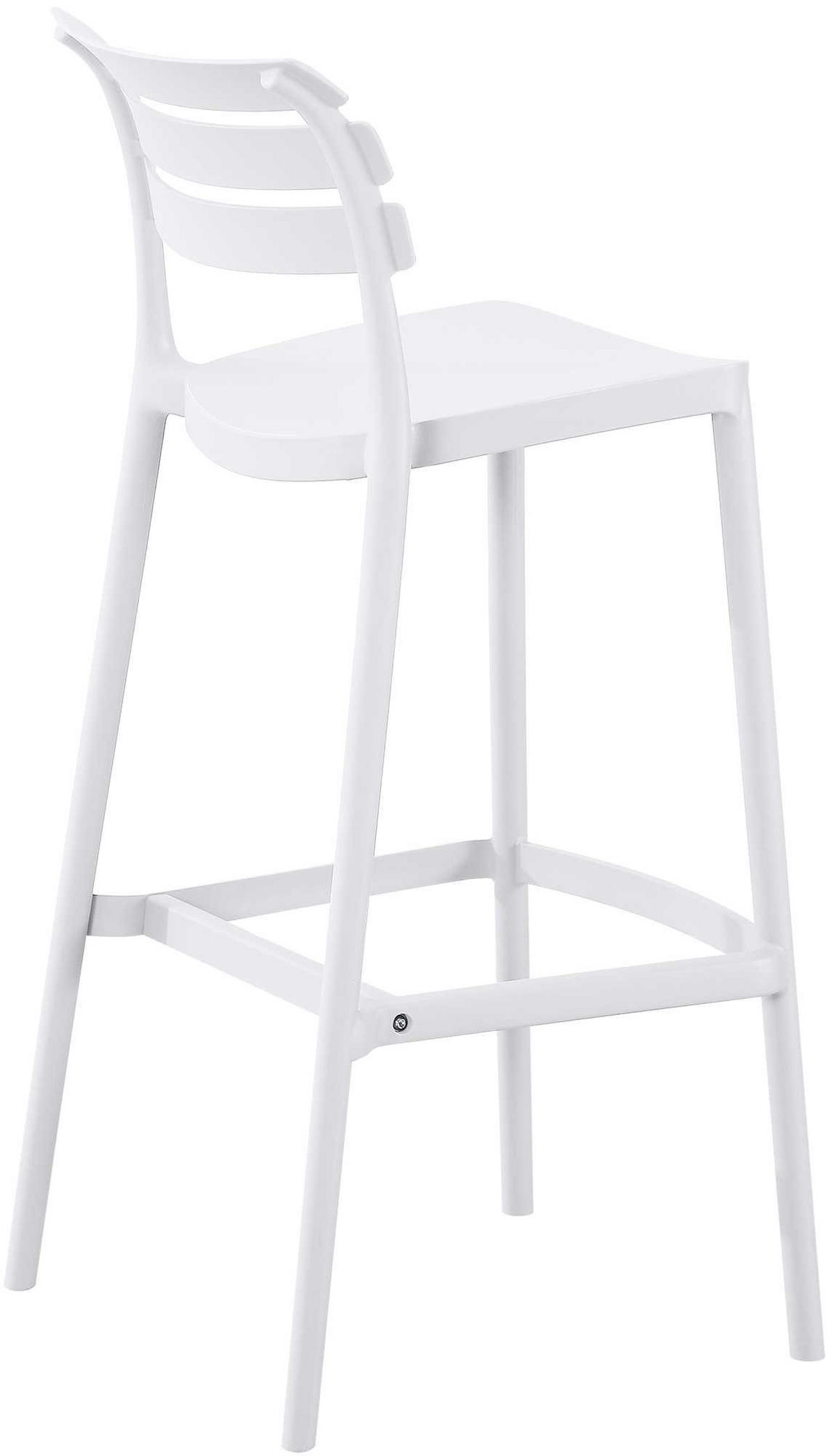 BARHOCKER Nils Lehne 49x50x99cm Kunststoff Weiß Hoher - Weiß, Kunststoff (49/99/50cm) - DELUKE