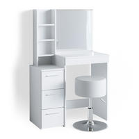 SCHMINKTISCH Meryl Weiß 79.9 cm mit Hocker - Weiß, Holzwerkstoff (40/127.4/79.9cm) - Vicco