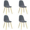 ESSZIMMERSTÜHLE 4 Stk. Dunkelgrau Samt 45*53.5*83cm - Grau, Metall (45/83/53.5cm) - ZMH