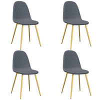 ESSZIMMERSTÜHLE 4 Stk. Dunkelgrau Samt 45*53.5*83cm - Grau, Metall (45/83/53.5cm) - ZMH