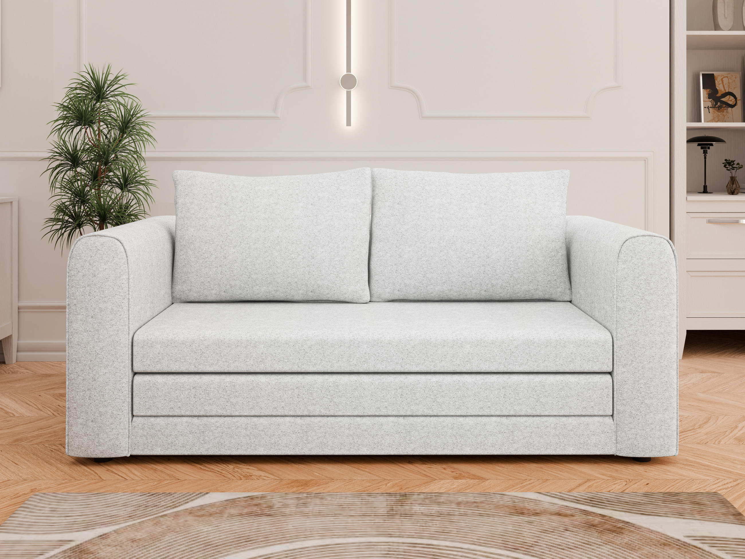 SCHLAFSOFA Arelis Schlafsofa mit Bettfunktion, hellgrau - Hellgrau, Holz (160/78/69cm) - Panda Möbel