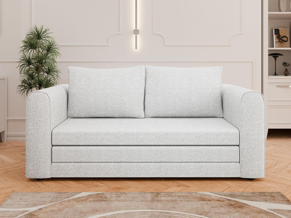 SCHLAFSOFA Arelis Schlafsofa mit Bettfunktion, hellgrau - Hellgrau, Holz (160/78/69cm) - Panda Möbel