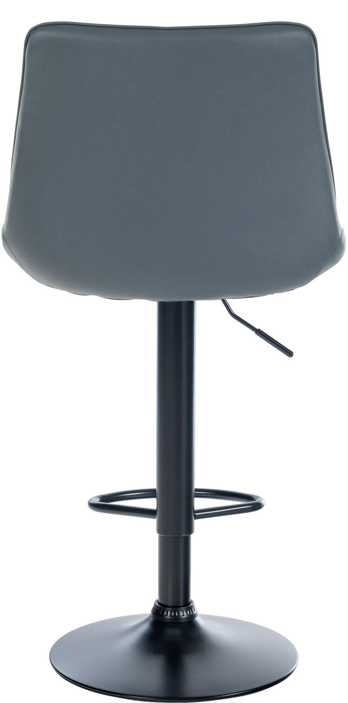 BARHOCKER RIO Grau Kunstleder Schwarz - Grau, Leder/Metall (49.5/91/50cm) - DELUKE