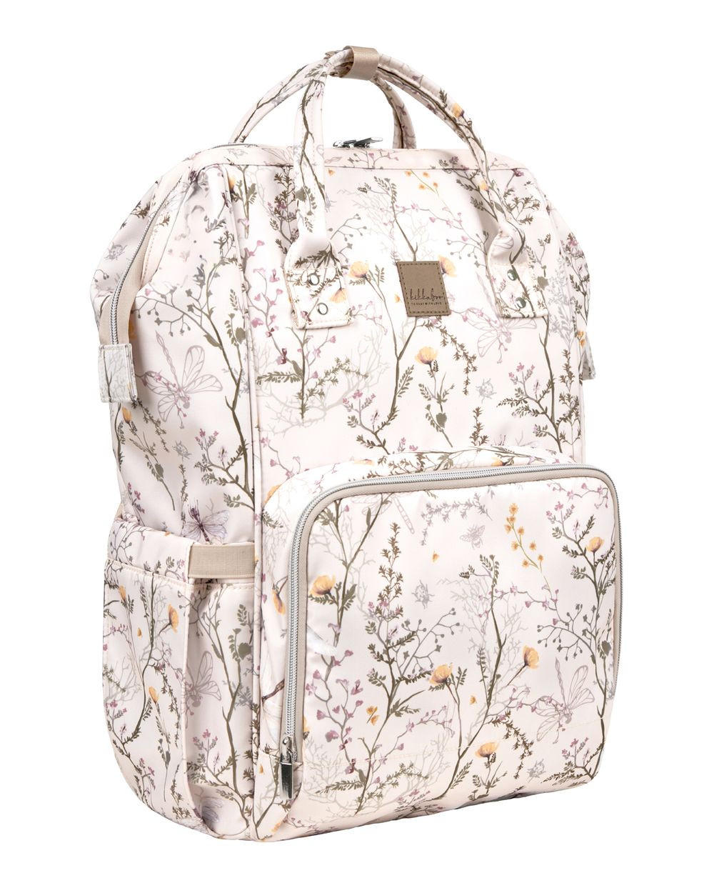 WICKELTASCHE Siena beige-weiß Wickelunterlage, Thermo-Flaschenfächer, wasserabweisende Tasche - Beige, Textil (21/42/27cm) - Kikka boo