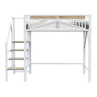 PATROVÁ postel 140/200 cm bílá s bezpečnostním žebříkem a úložným prostorem - bílá, kov (140/200cm) - OKWISH