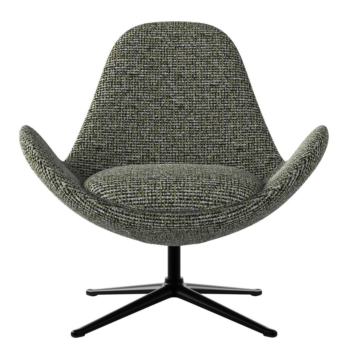 SESSEL - Schwarz/Grün, Textil/Metall (87/90/82cm) - home24