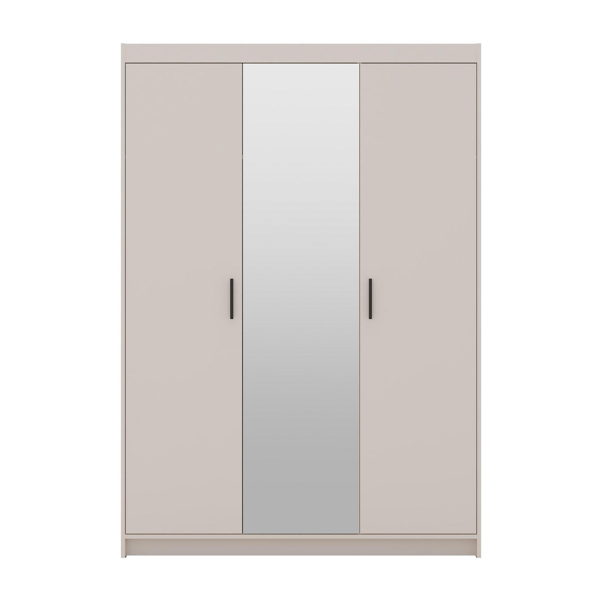 KLEIDERSCHRANK Storicos Beige 133/190,5/53 cm - Modern mit Spiegel 3-türig - Beige, Holzwerkstoff/Kunststoff (133/190.6/53cm) - AX Living