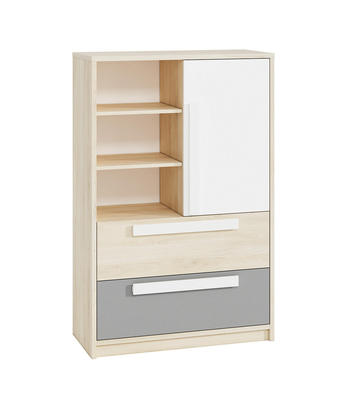 HIGHBOARD Drop Fjord Buche / weiß / grau - Multicolor/Braun, Holz/Holzwerkstoff (92/140/40cm) - Feldmann-Wohnen