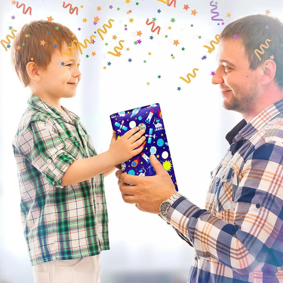 GESCHENKPAPIER Set Weltraum 5 Bögen 70 x 50 cm - Multicolor, Papier (15/0.5/20cm)