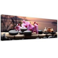 WANDBILD rosa zen orchideen - Pink, Textil (90/30cm) - Feeby