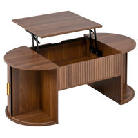 KONFERENČNÍ stolek 100/50/40,5 cm ořechová z MDF s výškově nastavitelnou deskou - ořechová, kompozitní dřevo (100/50/40.5cm) - OKWISH