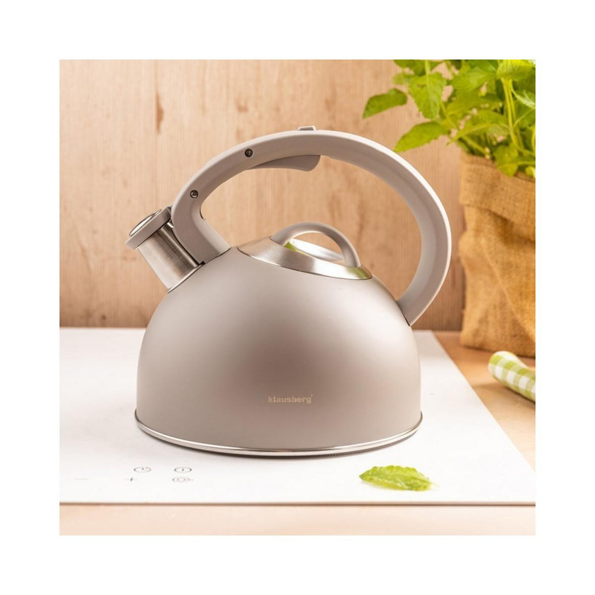 WASSERKESSEL Grau 23/21/22 cm KB7912 - Grau, Metall (23cm) - Klausberg 