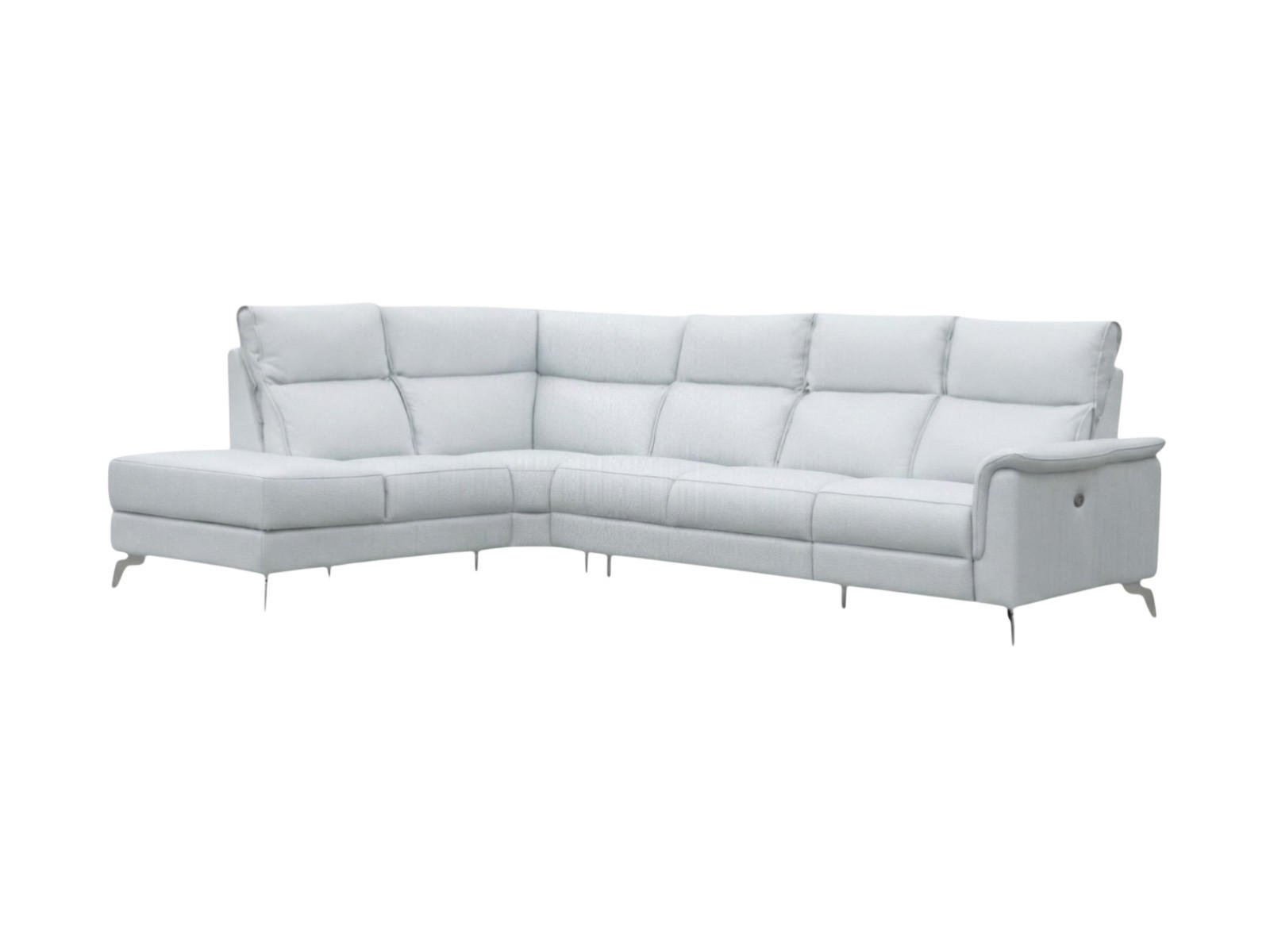 ECKSOFA Borea Echtleder Weiß - Weiß, Leder/Metall (220/310cm)