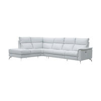 ECKSOFA Borea Echtleder Weiß - Weiß, Leder/Metall (220/310cm)