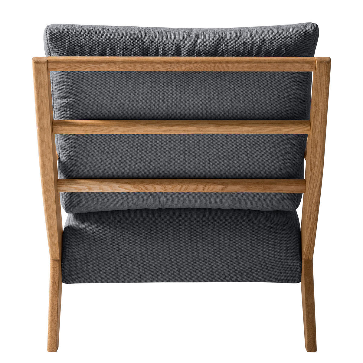 SESSEL - Eichefarben/Grau, Eichenholz/Textil (83/80/75cm) - home24