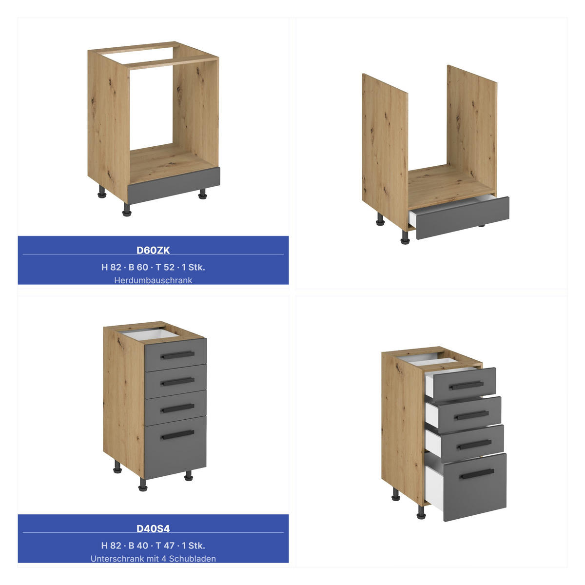 WINKELKÜCHE 300 cm x 140 cm- Langen KL6-M300 - in Grau/Matt - Schwarz/Grau, Holz/Holzwerkstoff (440/212/58cm)