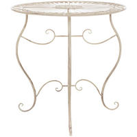 GARTENTISCH rund Ø70 cm Metall Antik-Creme - Creme, Metall (70/70/72cm) - CLP