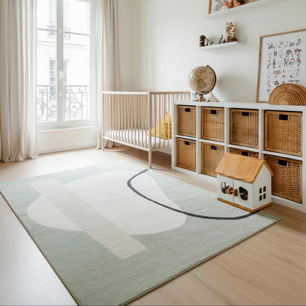 GEOMETRISCHER Teppich weich und bequem grün - Grün, Textil (160/230cm) - AFK Living