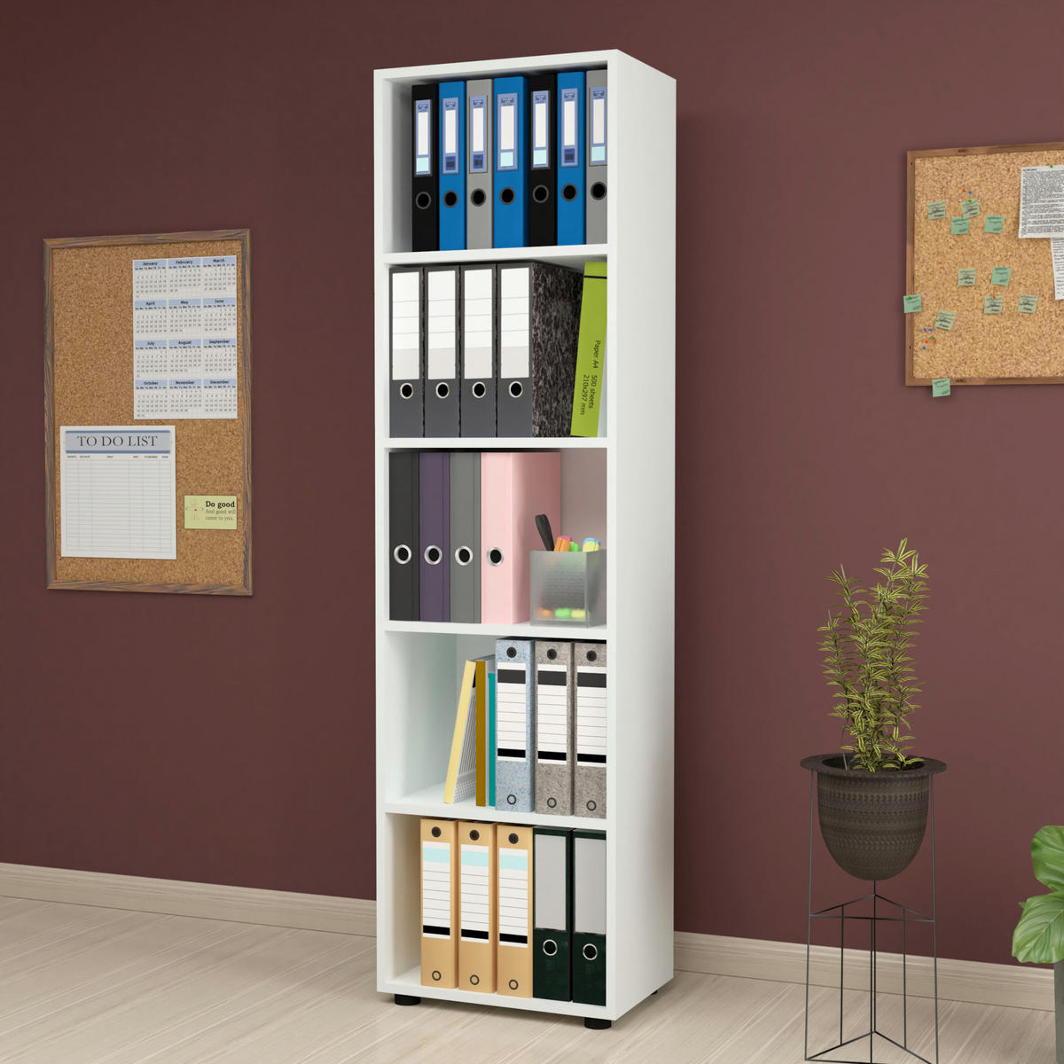 BÜCHERREGAL Vara - Weiß, Holzwerkstoff (49/178/30cm) - [en.casa]