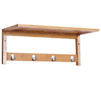 WANDGARDEROBE 50/17,5/16 cm Naturholz aus Bambus mit Regal und Haken - Naturfarben, Holzwerkstoff (16/17.5/50cm) - OKMYHOME