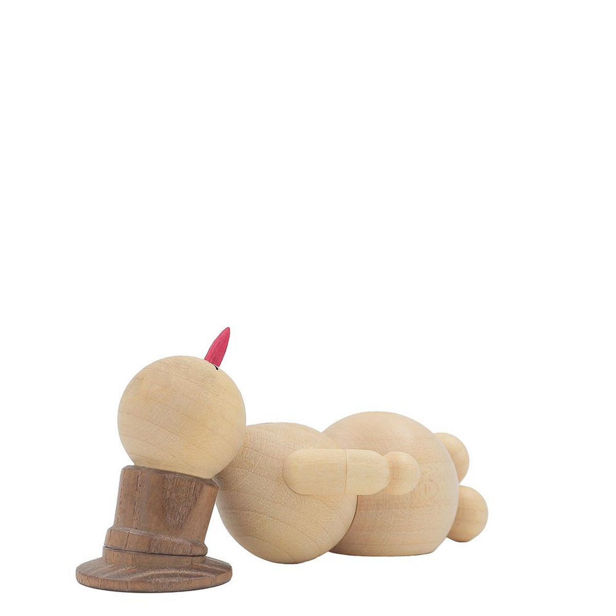 HOLZFIGUR Schneemann schlafend 4 cm - Multicolor, Holz (10/4/0.1cm)