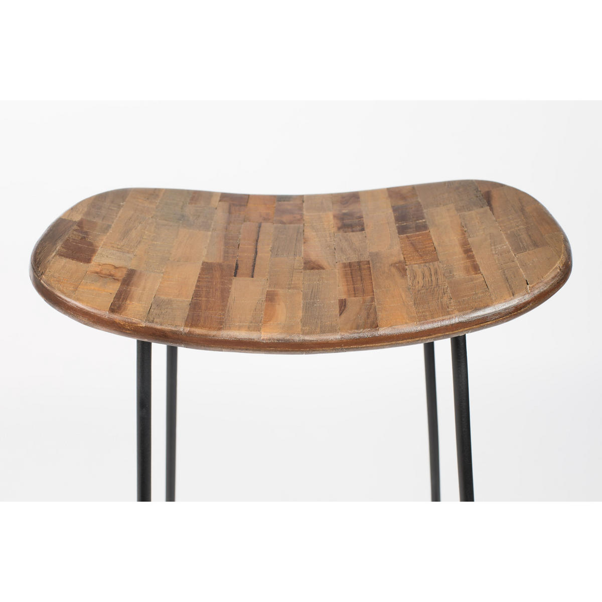 BARHOCKER aus recyceltem Teakholz und Metall, H62 cm - Tangle - color_natural - Naturfarben, Holz (40/65/30cm) - Drawer