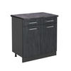 KÜCHENUNTERSCHRANK R-Line Schwarz Beton 80 cm AP Anthrazit - Anthrazit/Schwarz, Holzwerkstoff (80/81.6/60cm) - Vicco