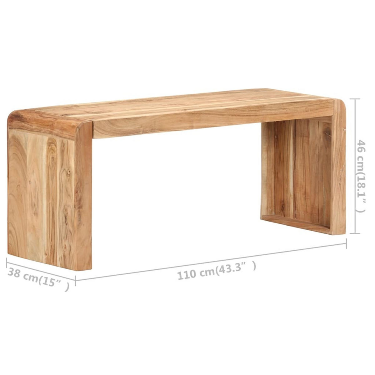 SITZBANK Niki 110x38x46 cm Akazie - Braun, Holz (110/46/38cm) - DELUKE