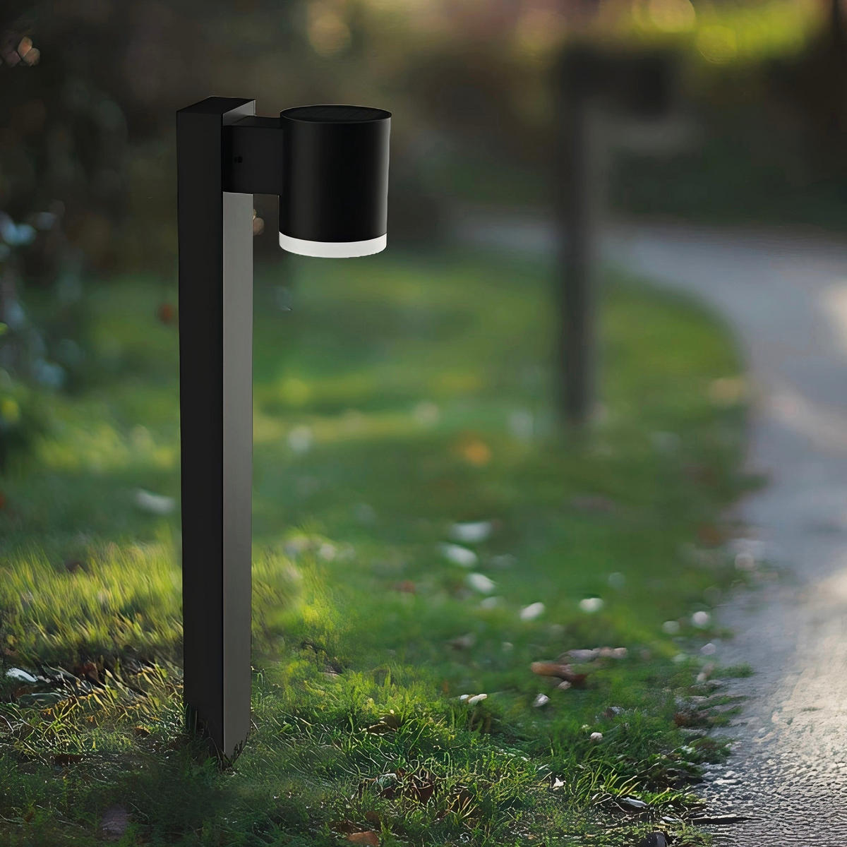 NOVIA Hoher Solarmast H70CM - Schwarz, Kunststoff (19/11/70cm) - Lumisky