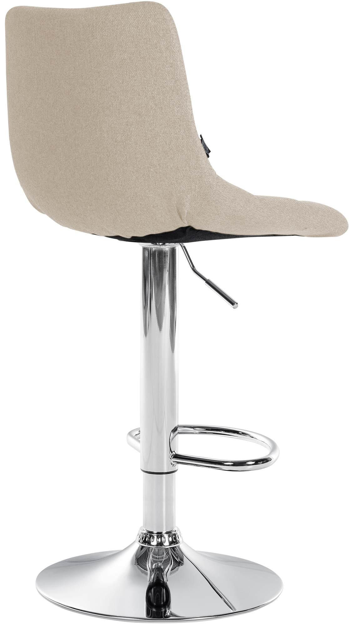 BARHOCKER DUBAI Creme Stoff Chrom - Creme, Textil/Metall (43/87/46.5cm) - DELUKE