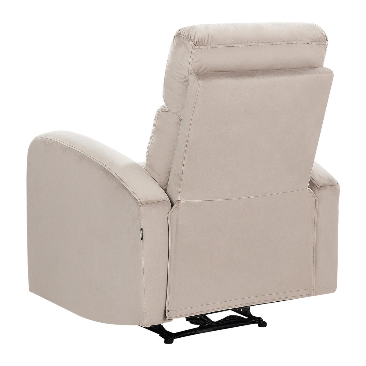 SESSEL Samtstoff taupe elektrisch verstellbar Verdal - Beige, Textil (76/102/62cm) - Beliani