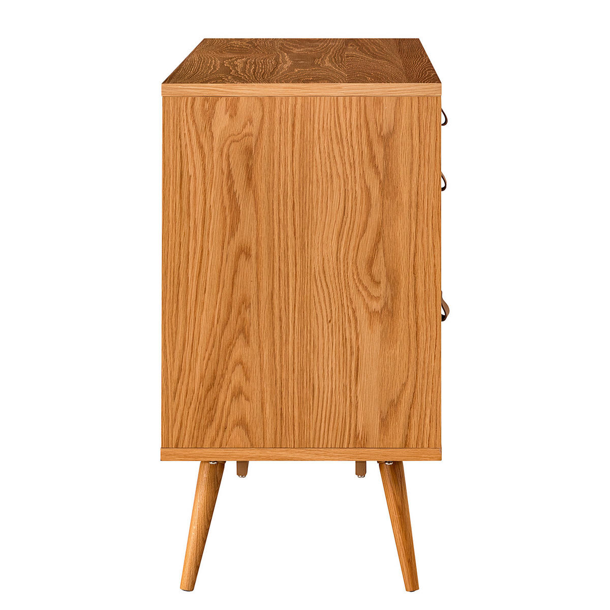 KOMMODE mit 1 Tür - Echtholzfurnier Eiche - Braun, Holzwerkstoff (120/75/40cm) - home24