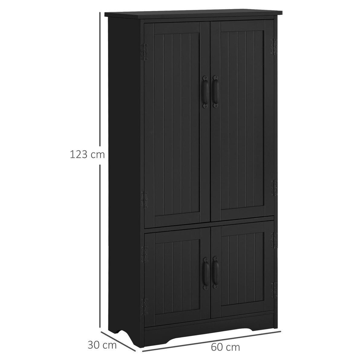 HIGHBOARD DE-10978 2 Türen & 3 verstellbare Böden Schwarz - Schwarz, Holzwerkstoff (30/123/60cm) - ComfortXL