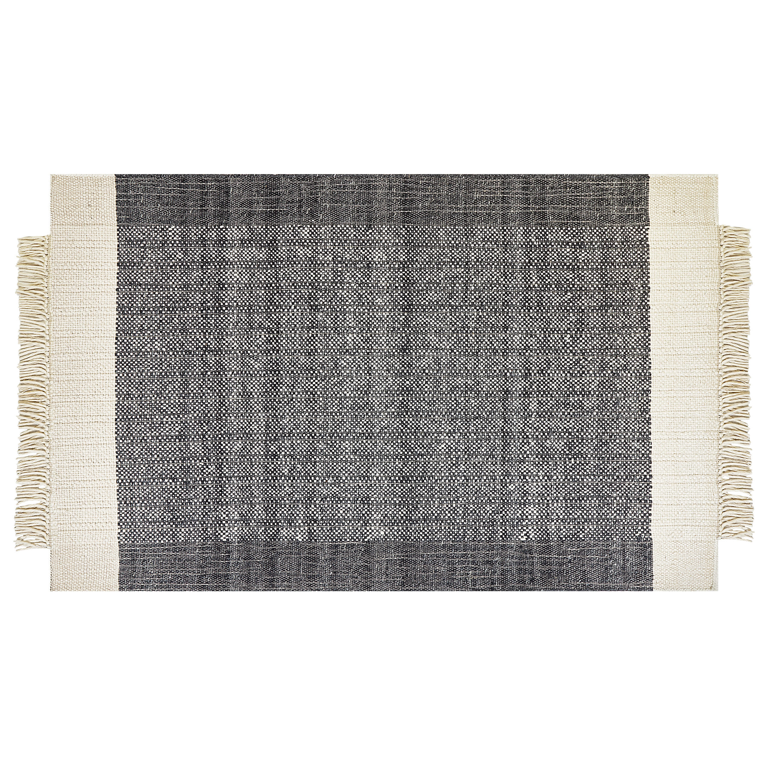 KURZFLOR-TEPPICH Atlanti 200/140 cm - Schwarz, Textil (140/200cm) - Beliani