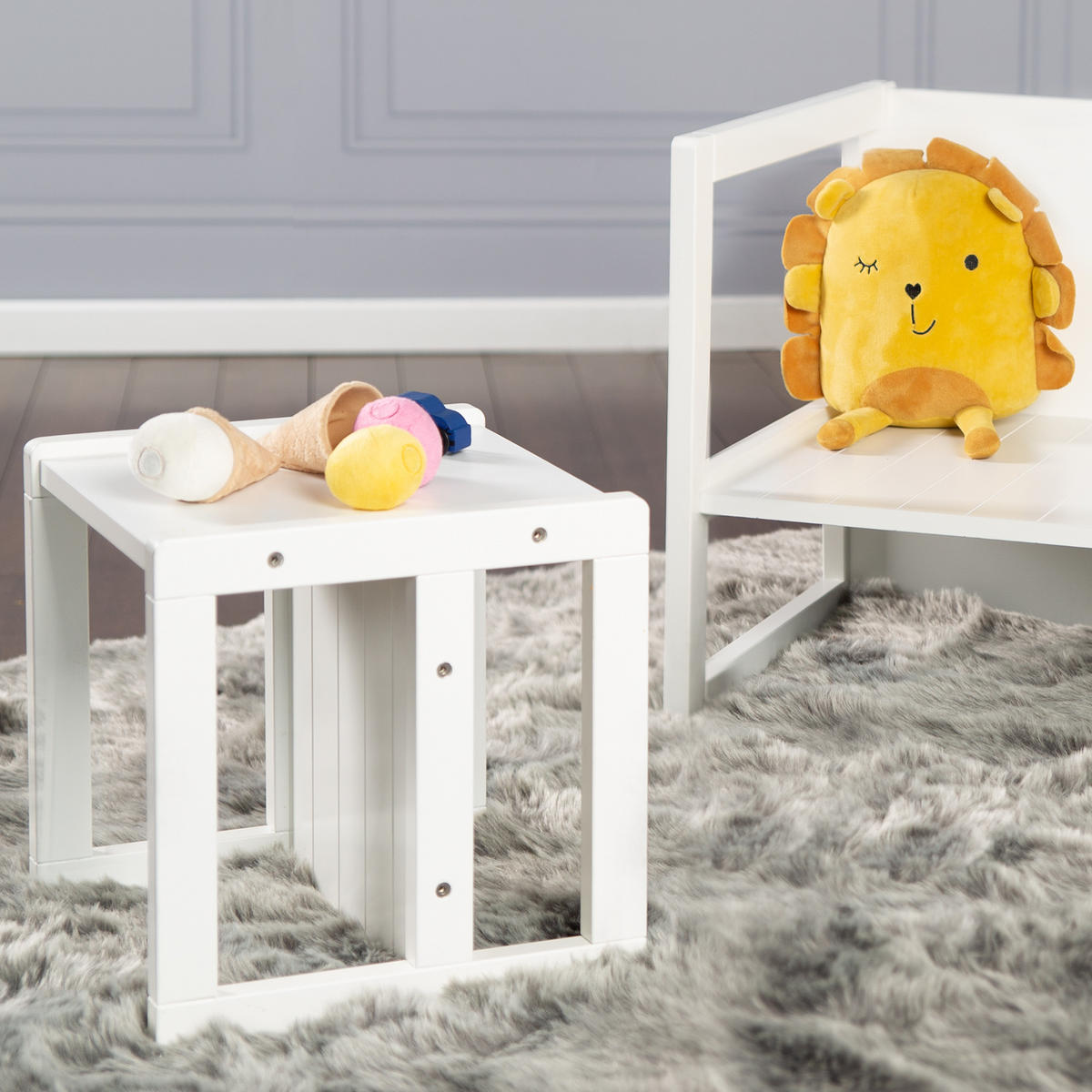 SITZHOCKER - Weiß, Holzwerkstoff (30/30/30cm) - Roba