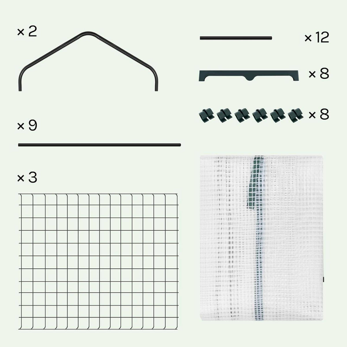 GEWÄCHSHAUS, Winterfest stabil platzsparend, 69 x 158 x 49 cm - Weiß, Textil/Metall (69/125/49cm) - Woltu