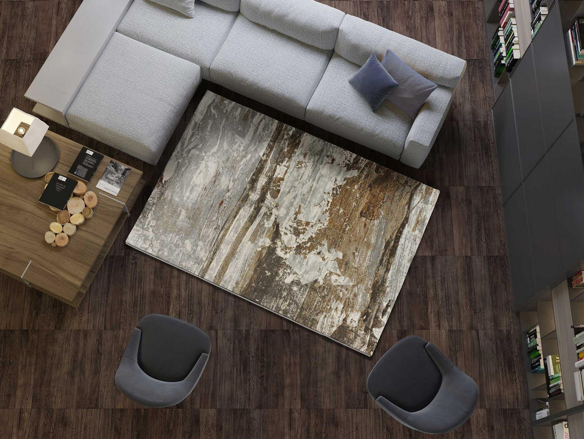 WEBTEPPICH Silber Victoria 133/195 cm - Silberfarben/Multicolor, Naturmaterialien/Textil (133/195cm) - Atticgo