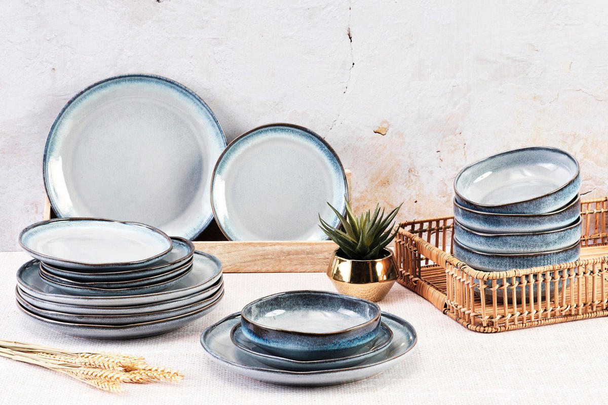 SERVICE Die Essentials Genesis - 18 Teile - Meer - Blau, Keramik (1/1/1cm) - Björn