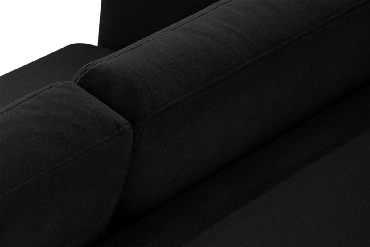 SOFA TAGIO mit Armlehnen, Schwarz - Schwarz/Braun, Buchenholz/Textil (153/80/84cm) - KONSIMO®